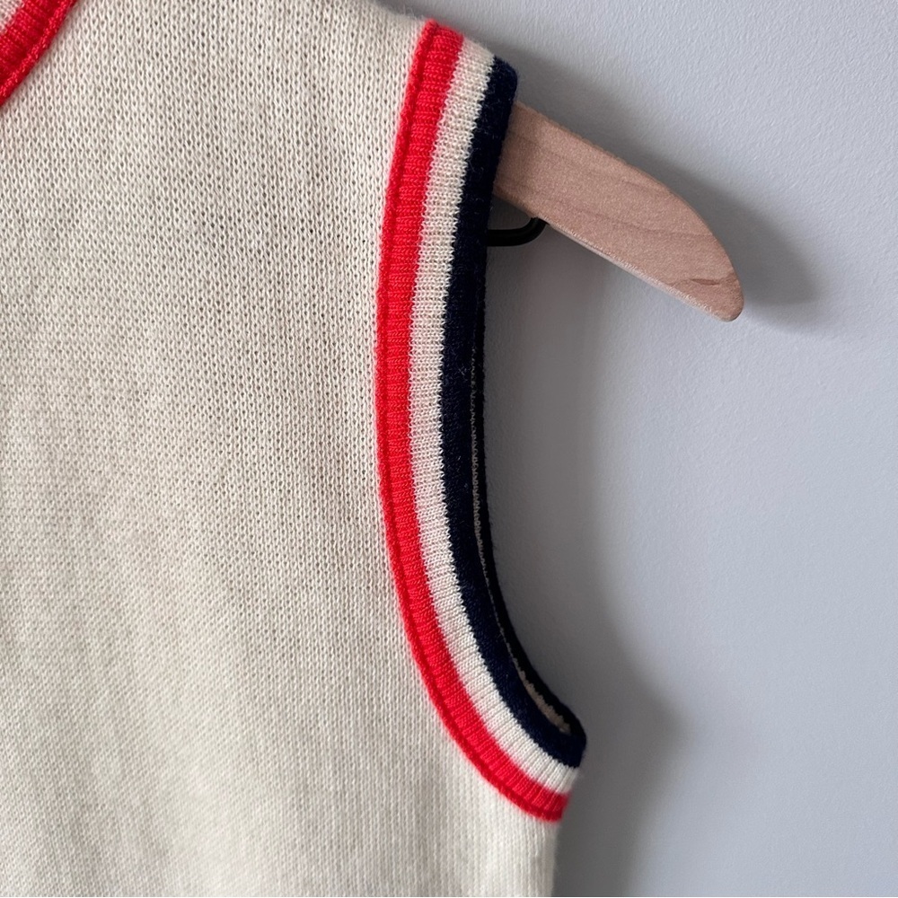 Vtg Jonathan Logan Wool Blend Nautical Sweater Vest Sz XS Coastal Grandma Preppy - Picture 5 of 15